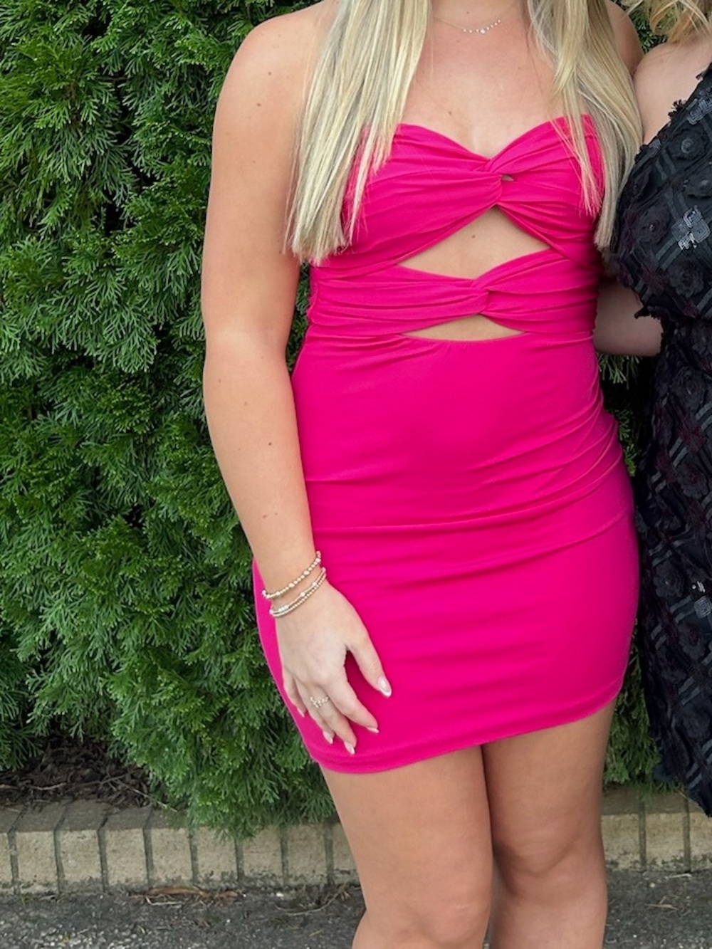 Cotton Candy LA Hot Pink Cutout Bodycon Mini Dress